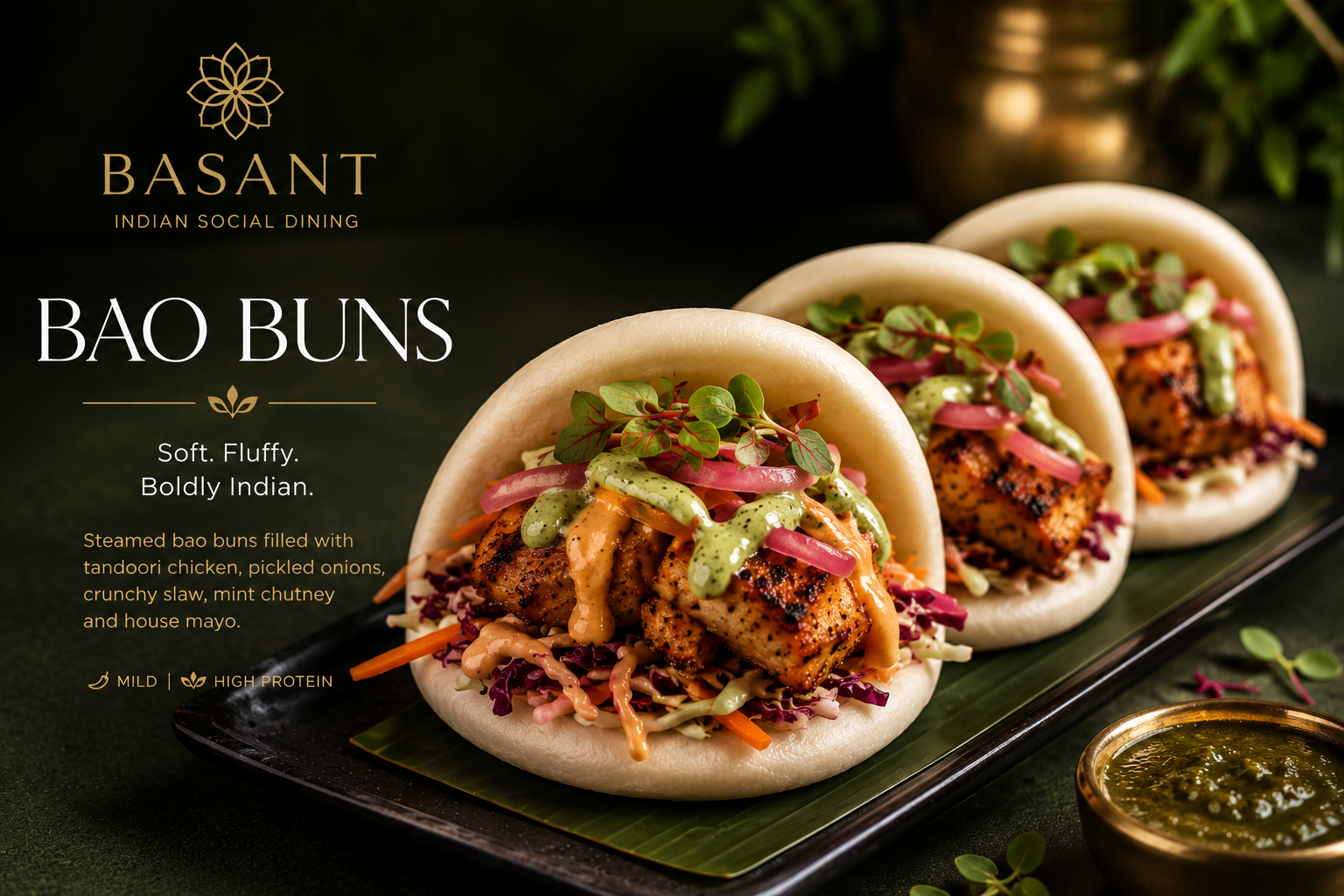 Bao Buns - Tandoori Chicken